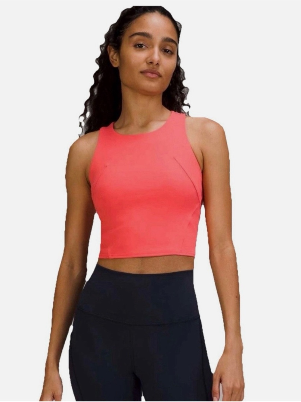 Women's Coral Sleeveless Crop Tank Top